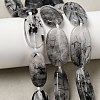 Natural Tourmalinated Quartz/Black Rutilated Quartz Beads Strands G-D365-C02-1