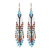 Handmade Glass Seed Beads Arrow Dangle Earrings EJEW-MZ00539-03-2