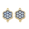 Brass Micro Pave Clear Cubic Zirconia Connector Charms CU-CBA6B6F-08G-1