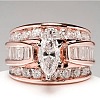 Horse Eye Alloy with Crystal Rhinestone Finger Rings FS-WG251C3-13-1