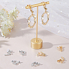 12Pcs 2 Styles Brass & Crystal Rhinestone Clip-on Earring Findings KK-BBC0028-20-4