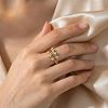 Adjustable 304 Stainless Steel & Crystal Rhinestone Cuff Open Rings for Women WG797F1-01-1