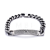 Religion 304 Stainless Steel Cuban Link Chain Bracelets BJEW-P263-H01-AS-1