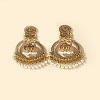 Bohemian Style Alloy Resin Bell with Flat Round Chandelier Earrings FS-WG374F0-07-1