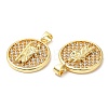 Rack Plating Brass Micro Pave Cubic Zirconia Pendants KK-A185-31G-3