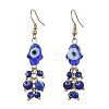 Evil Eye Handmade Lampwork Dangle Earrings EJEW-JE07416-3