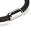 Natural Fuchsite Round Bead Braided Leather Cord Bracelets for Men Women BJEW-A009-11P-01-3