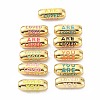 Eco-Friendly Brass Enamel Beads KK-C220-06G-1