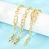7MM Brass Pave Cubic Zirconia Figaro Chain Necklaces NJEW-D324-03G-06-4