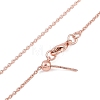 1mm Rack Plating Brass Cable Chain Adjustable Slider Necklaces for Women Men MAK-L044-55RG-1