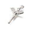 Brass Clear Cubic Zirconia Pendants KK-B187-20P-2