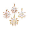 Brass with Cubic Zirconia Pendants KK-T072-50G-1