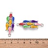 Alloy Enamel Connector Charms TIBE-N016-09AS-04-3