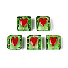 Handmade Spray Painted Lampwork Beads LAMP-N035-02F-1