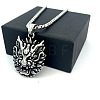 Vintage Punk 304 Stainless Steel Dragon Head Pendant Necklaces for Men WI9275-4
