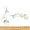 Shell & Brass & 304 Stainless Steel Dangle Earrings EJEW-TA00809-5