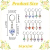 Round with Flower Pattern Handmade Printed Porcelain Ceramic Pendant Stitch Markers HJEW-AB00459-2