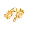 Brass Pave Cubic Zirconia Charms CU-CBA3D67-07G-02-2