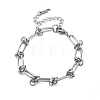 304 Stainless Steel Paperclip Chain Bracelets for Women BJEW-P347-03P-4