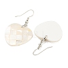 Rack Plating Brass Natural White Shell Dangle Earrings EJEW-N055-52E-2