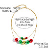 Christmas Theme Acrylic Disco Ball Beaded Pendant Alloy Double Layer Necklaces FS-WG72DBE-03-1