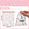 100Pcs Gold Stamping Heart Organza Gift Bags OP-PH0001-37B-4
