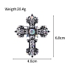 Baroque Style Cross Zinc Alloy Rhinestone Brooches PW-WGBF0CF-01-2