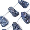 Electroplated Natural Druzy Agate Beads Strands G-N0259-07-1