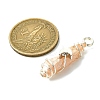 2Pcs Electroplated Natural Quartz Crystal Dyed Copper Wire Wrapped Pendants PALLOY-JF03173-02-2