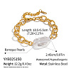 Elegant Rectangle Elegant Baroque Pearl Bead Link Bracelets SX2805-3-3