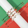 4Pcs Christmas Alloy Enamel Link Bracelets BJEW-FS00032-4