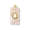 304 Stainless Steel Resin Pendants STAS-OY012-55G-1