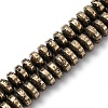 Electroplated Natural Lava Rock Beads Strands G-A256-E01-01A-1