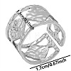 Minimalist Rhombus 304 Stainless Steel American European Wide Band Cuff Rings for Women ZM1805-1-1