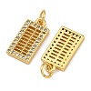 Brass Micro Pave Clear Cubic Zirconia Charms KK-F941-12G-2