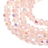 AB Color Plated Transparent Glass Beads Strands GLAA-G127-01A-3