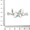 Butterfly Brass Micro Pave Clear Cubic Zirconia Fold Over Clasps KK-U059-44P-3