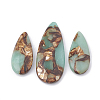 Assembled Synthetic Bronzite and Aqua Terra Jasper Pendants X-G-S328-003I-1