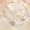 Brass Micro Pave Clear Cubic Zirconia Flame Pendant Adjustable Slider Necklaces KK-CBA4547-10P-1
