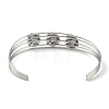 Non-Tarnish 304 Stainless Steel Hollow Open Cuff Bangles BJEW-Q348-03P-07-3