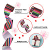 2 Rolls 2 Styles Stripe Pattern Printed Polyester Grosgrain Ribbon OCOR-TA0001-37A-11