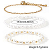 3Pcs 3 Styles Elegant Imitation Pearl Rice Beaded Stretch Bracelet Sets JW5778-1-4