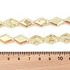 Electroplate UV Plating Glass Beads Strands EGLA-B010-01A-HP02-4