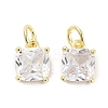 Brass Micro Pave Cubic Zirconia Charms KK-C051-15G-01-1