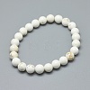 Natural Magnesite Bead Stretch Bracelets BJEW-K212-A-008-2