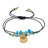 2Pcs 2 Styles 304 Stainless Steel & Brass Charm Bracelets KD3071-3-5