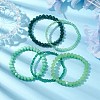 5Pcs 5 Styles Faceted Round Glass Beaded Stretch Bracelet Sets BJEW-JB10423-06-2