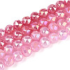 Anti-Tarnish Electroplate Glass Beads Strands GLAA-N064-8mm-07-1