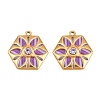 304 Stainless Steel Enamel & Rhinestone Pendants LS-STAS-G398-26G-03-1