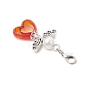 ABS Plastic Imitation Pearl & Transparent Acrylic Pendants Decorations HJEW-JM03603-01-5